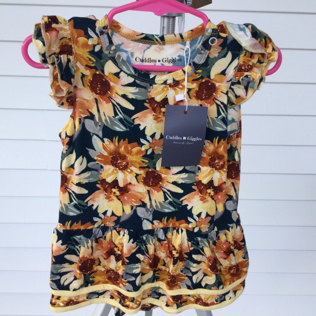 Cuddles & Giggles Sunflower Romper Size 18-24 Months, Nwt